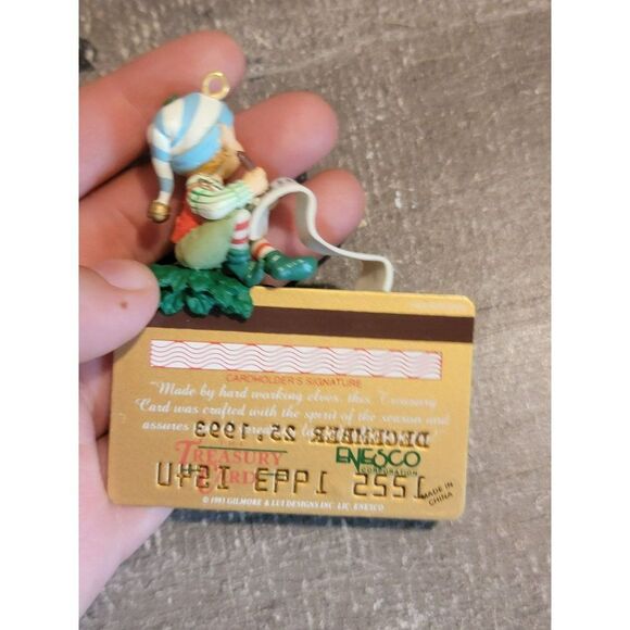 Enesco the treasury card 1993 ornament Xmas Decor elf - Picture 3 of 3